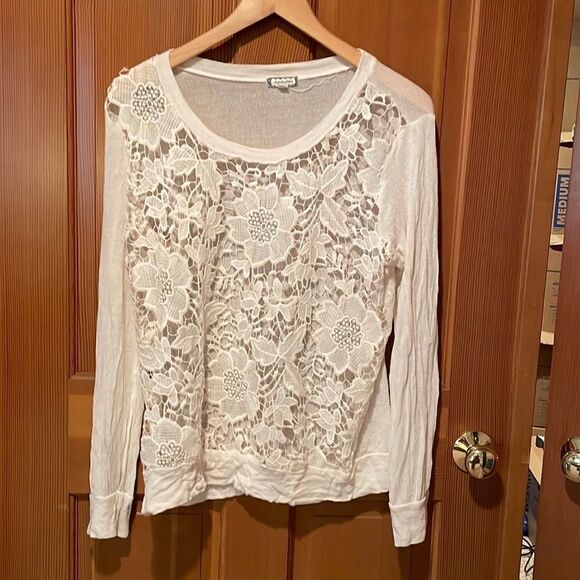 Eyeshadow white and cream lace see through top - Picture 1 of 6